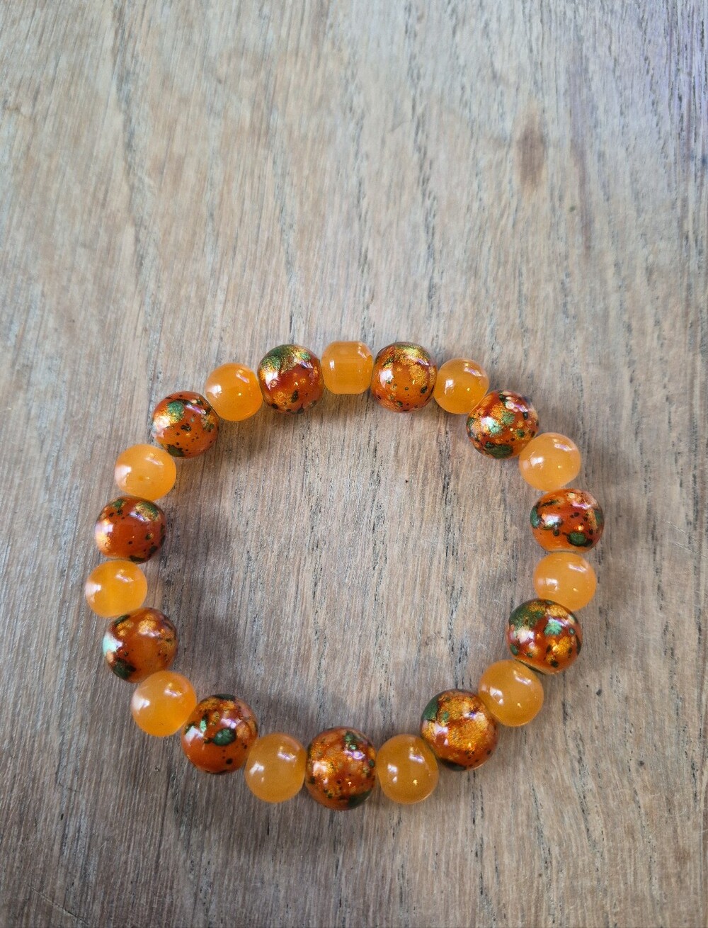 Orange Beaded Stretch Bracelet - Elegant Women Jewelry